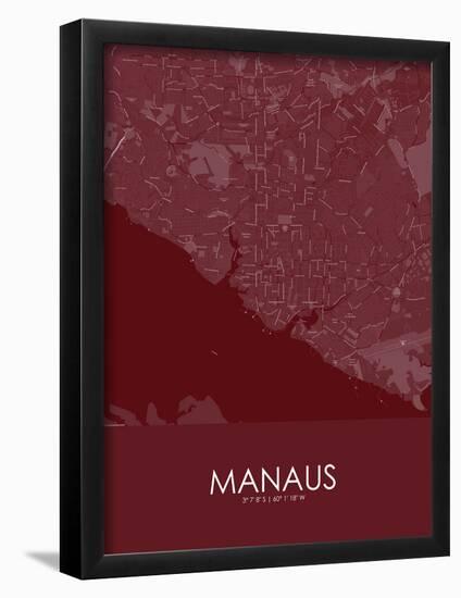Manaus, Brazil Red Map-null-Framed Poster