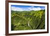 Manawaiopuna Falls (aerial) also known as Jurassic Park Falls, Hanapepe Valley, Kauai, Hawaii, USA.-Russ Bishop-Framed Photographic Print