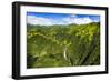 Manawaiopuna Falls (aerial) also known as Jurassic Park Falls, Hanapepe Valley, Kauai, Hawaii, USA.-Russ Bishop-Framed Photographic Print