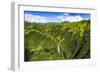 Manawaiopuna Falls (aerial) also known as Jurassic Park Falls, Hanapepe Valley, Kauai, Hawaii, USA.-Russ Bishop-Framed Photographic Print