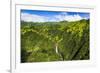 Manawaiopuna Falls (aerial) also known as Jurassic Park Falls, Hanapepe Valley, Kauai, Hawaii, USA.-Russ Bishop-Framed Photographic Print