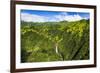 Manawaiopuna Falls (aerial) also known as Jurassic Park Falls, Hanapepe Valley, Kauai, Hawaii, USA.-Russ Bishop-Framed Photographic Print