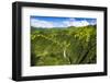 Manawaiopuna Falls (aerial) also known as Jurassic Park Falls, Hanapepe Valley, Kauai, Hawaii, USA.-Russ Bishop-Framed Photographic Print