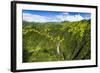 Manawaiopuna Falls (aerial) also known as Jurassic Park Falls, Hanapepe Valley, Kauai, Hawaii, USA.-Russ Bishop-Framed Photographic Print