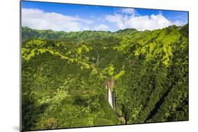 Manawaiopuna Falls (aerial) also known as Jurassic Park Falls, Hanapepe Valley, Kauai, Hawaii, USA.-Russ Bishop-Mounted Photographic Print