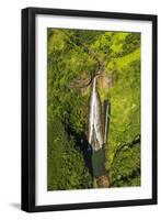 Manawaiopuna Falls (aerial) also known as Jurassic Park Falls, Hanapepe Valley, Kauai, Hawaii, USA.-Russ Bishop-Framed Premium Photographic Print