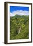 Manawaiopuna Falls (aerial) also known as Jurassic Park Falls, Hanapepe Valley, Kauai, Hawaii, USA.-Russ Bishop-Framed Premium Photographic Print