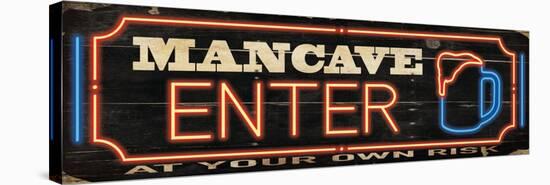 Mancave Enter-Jace Grey-Stretched Canvas