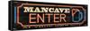 Mancave Enter-Jace Grey-Framed Stretched Canvas