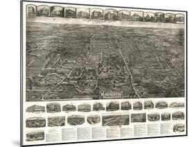 Manchester, Connecticut - Panoramic Map-Lantern Press-Mounted Art Print