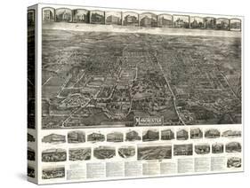Manchester, Connecticut - Panoramic Map-Lantern Press-Stretched Canvas