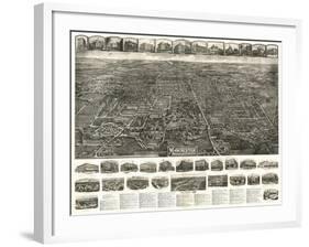 Manchester, Connecticut - Panoramic Map-Lantern Press-Framed Art Print