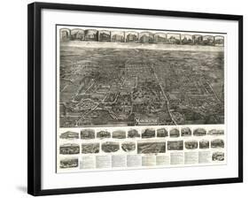 Manchester, Connecticut - Panoramic Map-Lantern Press-Framed Art Print