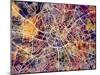 Manchester England City Street Map-Michael Tompsett-Mounted Art Print