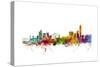Manchester England Skyline-Michael Tompsett-Stretched Canvas