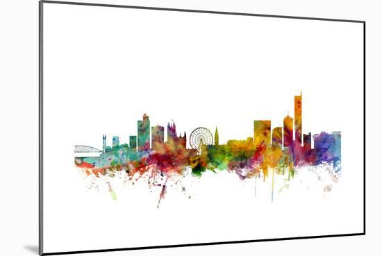 Manchester England Skyline-Michael Tompsett-Mounted Art Print