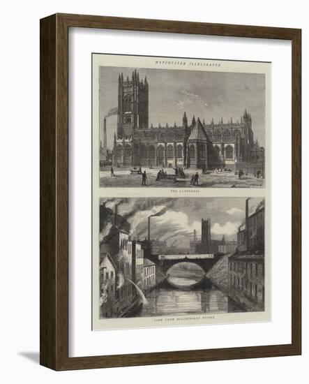 Manchester Illustrated-null-Framed Giclee Print