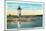 Manchester, Maine - View of Lake Cobbosseecontee and the Lighthouse-Lantern Press-Mounted Art Print