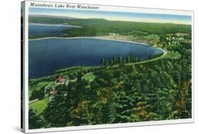 Manchester, New Hampshire - Aerial View of Massabesic Lake near City-Lantern Press-Stretched Canvas