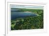 Manchester, New Hampshire - Aerial View of Massabesic Lake near City-Lantern Press-Framed Art Print
