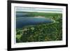 Manchester, New Hampshire - Aerial View of Massabesic Lake near City-Lantern Press-Framed Art Print