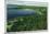 Manchester, New Hampshire - Aerial View of Massabesic Lake near City-Lantern Press-Mounted Art Print