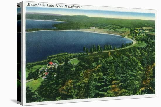 Manchester, New Hampshire - Aerial View of Massabesic Lake near City-Lantern Press-Stretched Canvas