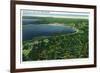 Manchester, New Hampshire - Aerial View of Massabesic Lake near City-Lantern Press-Framed Premium Giclee Print