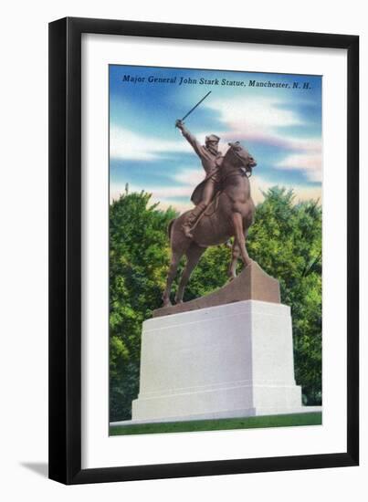 Manchester, New Hampshire - Gen John Stark Statue View-Lantern Press-Framed Art Print