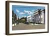 Manchester, New Hampshire - Hanover Street View of the Post Office-Lantern Press-Framed Art Print