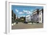 Manchester, New Hampshire - Hanover Street View of the Post Office-Lantern Press-Framed Art Print