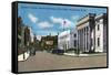 Manchester, New Hampshire - Hanover Street View of the Post Office-Lantern Press-Framed Stretched Canvas