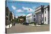 Manchester, New Hampshire - Hanover Street View of the Post Office-Lantern Press-Stretched Canvas