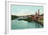 Manchester, New Hampshire, Merrimack River View of Factories-Lantern Press-Framed Art Print