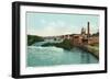 Manchester, New Hampshire, Merrimack River View of Factories-Lantern Press-Framed Art Print