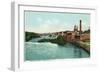 Manchester, New Hampshire, Merrimack River View of Factories-Lantern Press-Framed Art Print