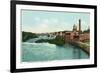 Manchester, New Hampshire, Merrimack River View of Factories-Lantern Press-Framed Premium Giclee Print