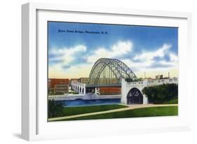 Manchester, New Hampshire - View of the Notre Dame Bridge-Lantern Press-Framed Art Print