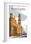 Manchester Palace Hotel - Dave Thompson Contemporary Travel Print-Dave Thompson-Framed Giclee Print