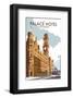 Manchester Palace Hotel - Dave Thompson Contemporary Travel Print-Dave Thompson-Framed Giclee Print