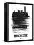 Manchester Skyline Brush Stroke - Black-NaxArt-Framed Stretched Canvas