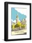 Manchester Town Hall - Dave Thompson Contemporary Travel Print-Dave Thompson-Framed Giclee Print