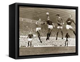 Manchester United vs. Arsenal, Football Match at Old Trafford, October 1967-null-Framed Stretched Canvas