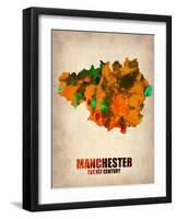 Manchester Watercolor Poster-NaxArt-Framed Art Print