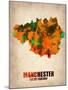 Manchester Watercolor Poster-NaxArt-Mounted Art Print