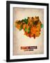 Manchester Watercolor Poster-NaxArt-Framed Art Print