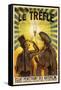 Manchon Le Trefle Poster-Charles Delaye-Framed Stretched Canvas