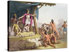 Manco Capac and Queen Mama Ocllo Gather the Savages, C.1820-null-Stretched Canvas
