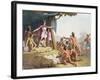 Manco Capac and Queen Mama Ocllo Gather the Savages, C.1820-null-Framed Giclee Print