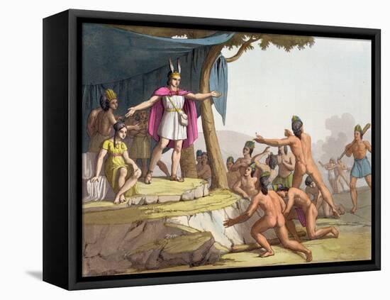 Manco Capac and Queen Mama Ocllo Gather the Savages, C.1820-null-Framed Stretched Canvas